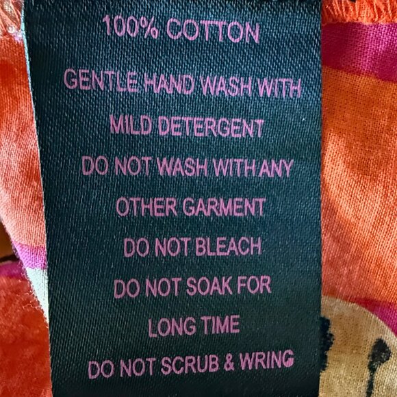 Liza Byrd Bessie Ruffle Blouse in Tangerine and Pink StripTiger Print Size S - Picture 12 of 12